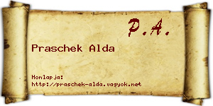 Praschek Alda névjegykártya